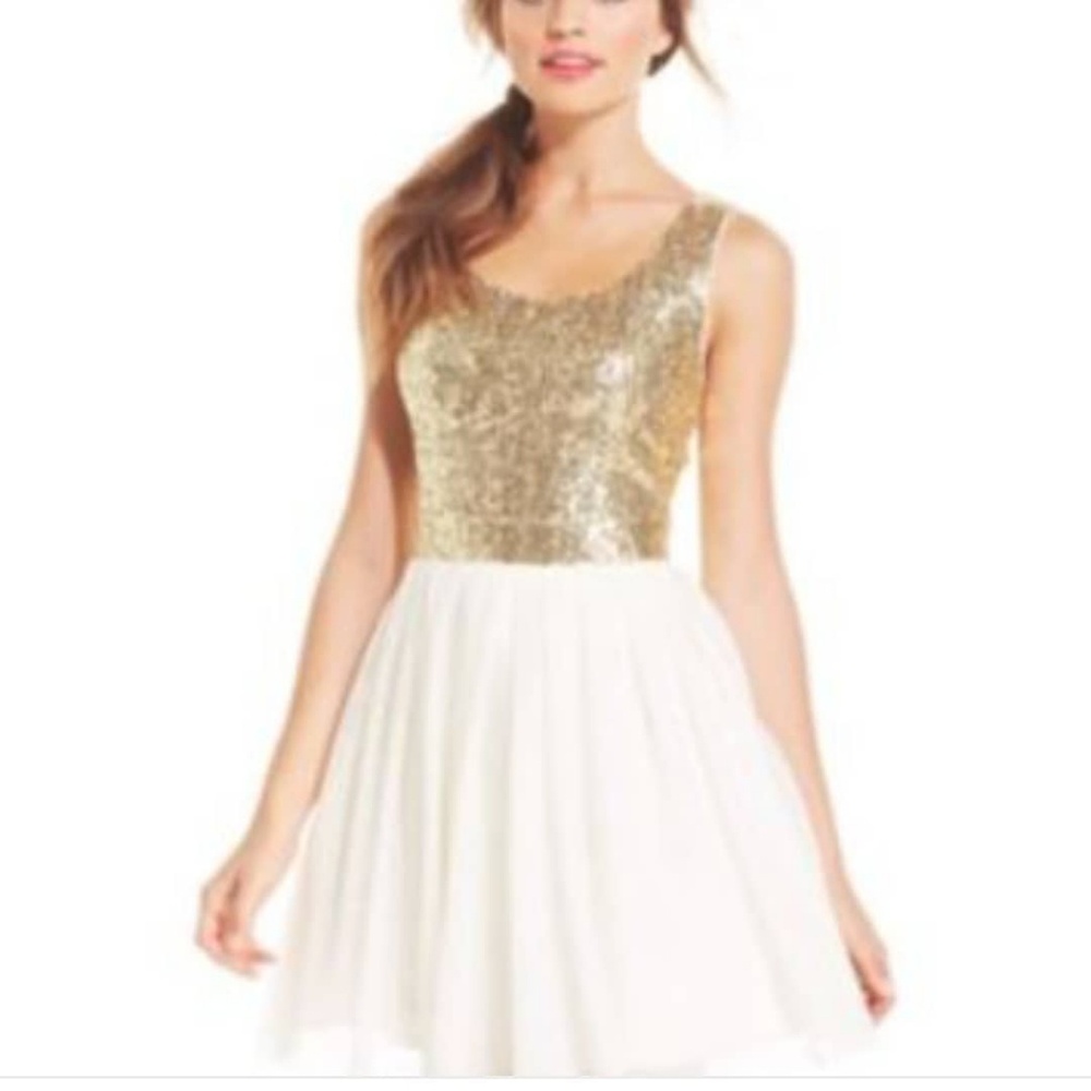 Gold and white tutu dress